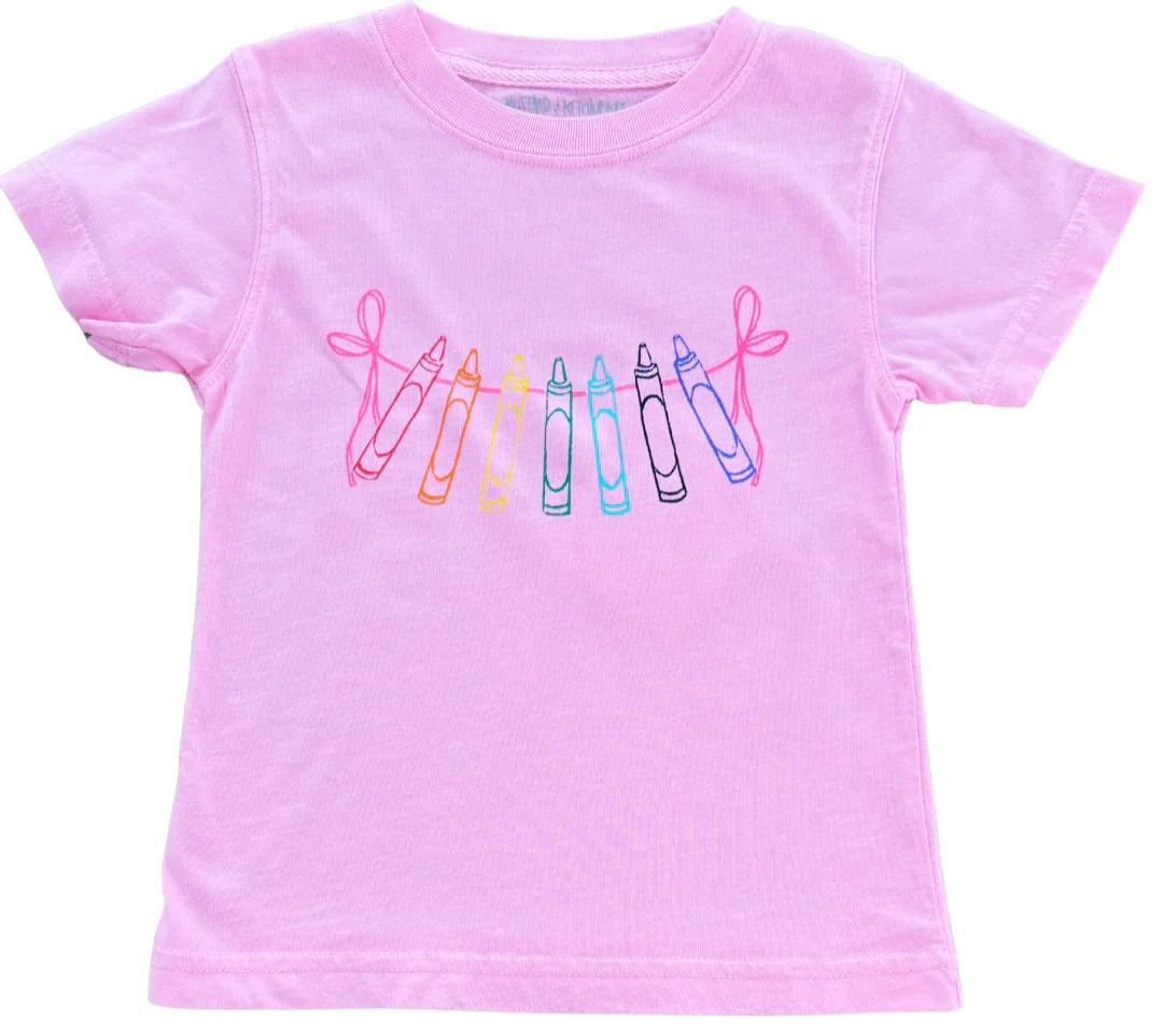 SS PINK CRAYONS TSHIRT