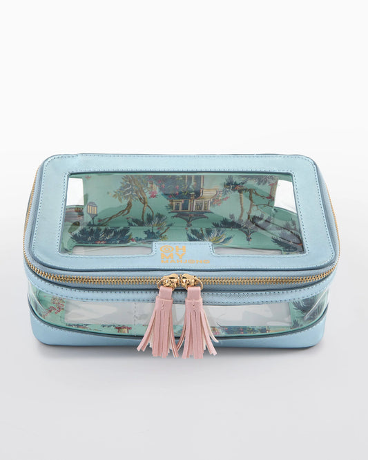 METALLIC LT BLUE TILE STORAGE BAG
