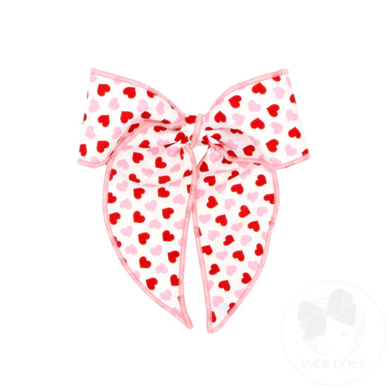 MED HEART FAB BOW