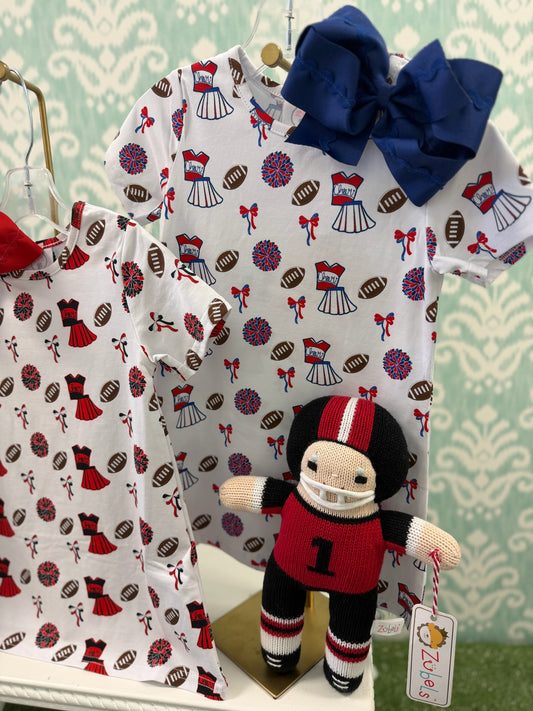 RED/BLUE VARSITY SUSIE SWING DRESS