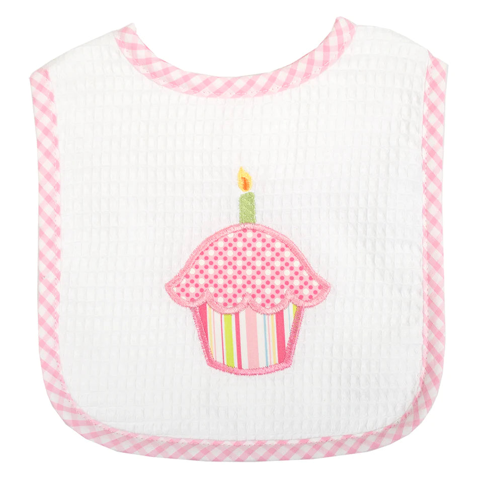 PINK CUPCAKE FEEDING BIB