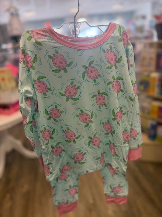 TURTLE TWIST PINK LS PANT SET