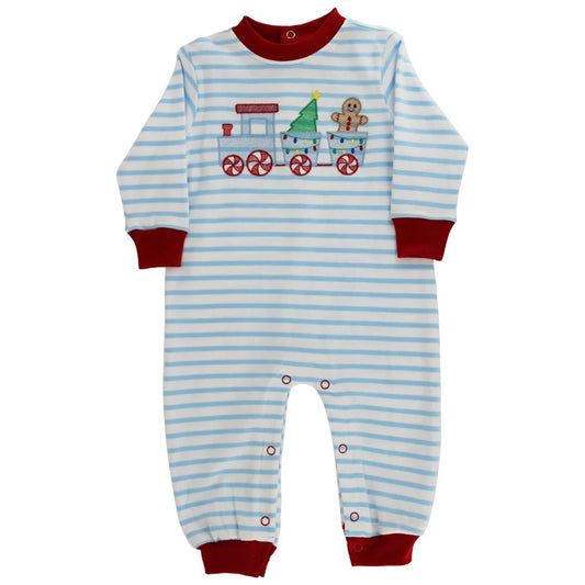 GINGERBREAD EXPRESS KNIT ROMPER