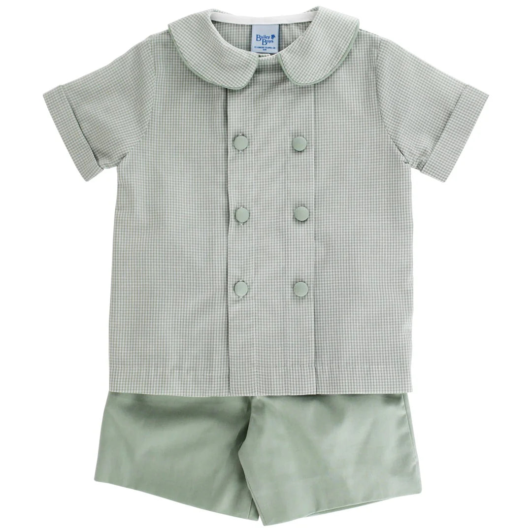 CELERY CHECK DRESSY SHORT SET