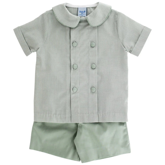 CELERY CHECK DRESSY SHORT SET