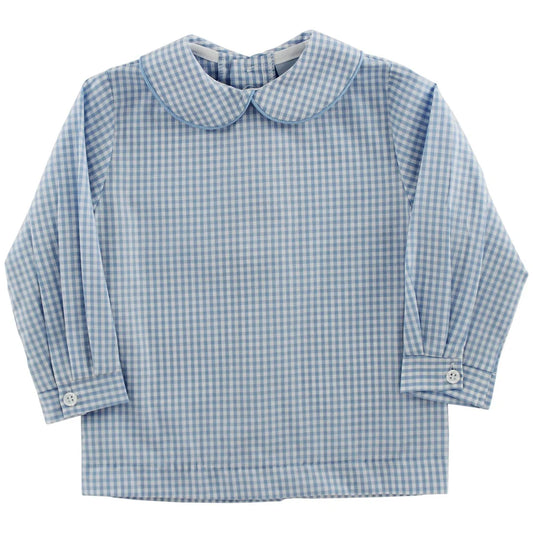 BLUE CHECK PIPED SHIRT