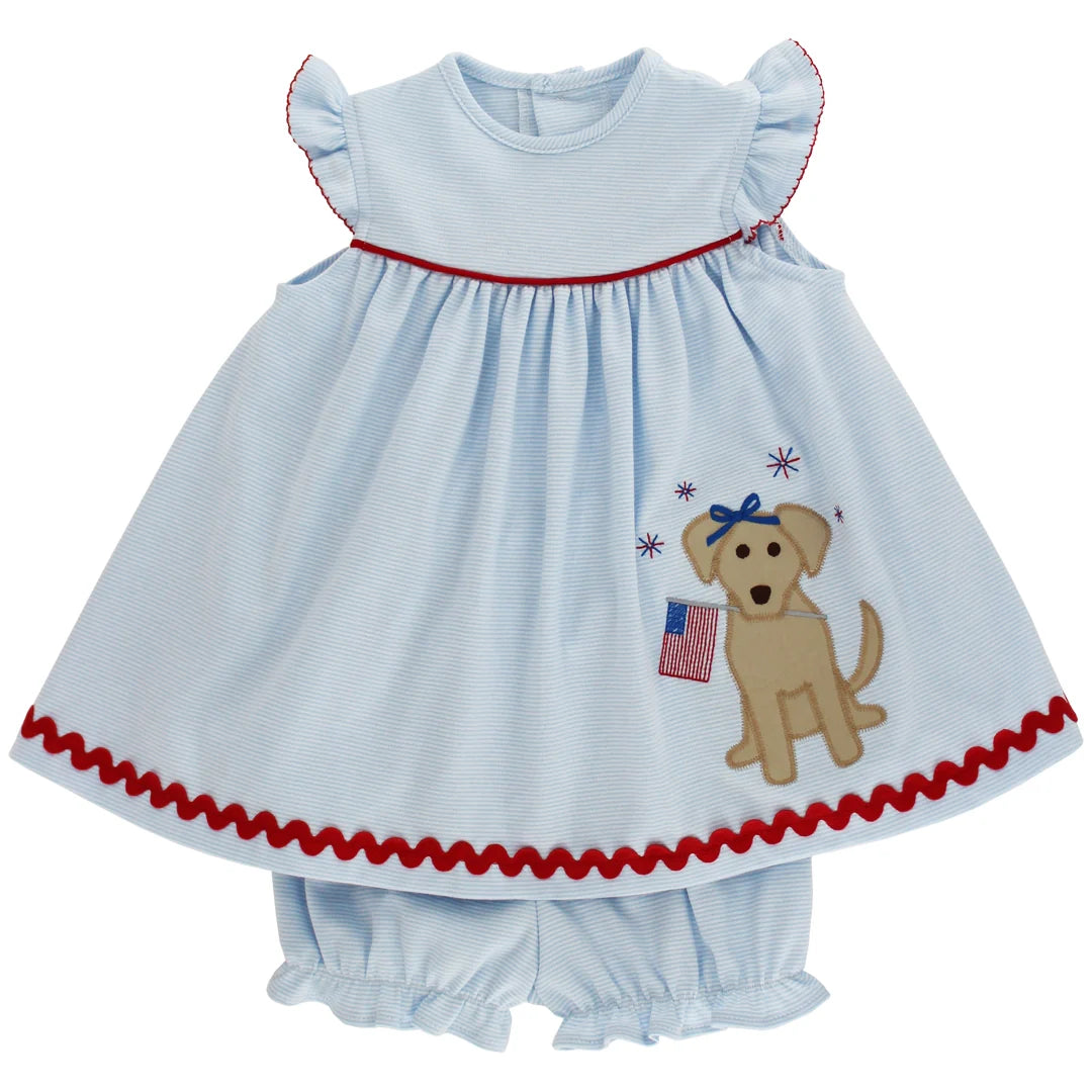 PATRIOTIC PUP FLOAT W/BLOOMERS