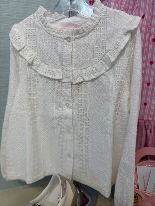 CINTRA TOP WHITE EYELET