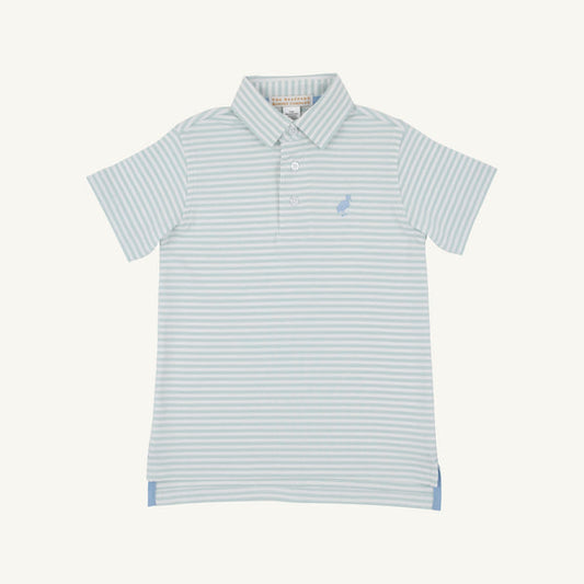 PRIM PROPER SS POLO GREENWICH GREEN STRIPE