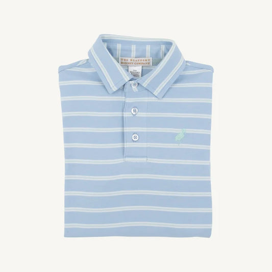 PRIM PROPER POLO LS ONESIE SKY/GREENWICH GREEN