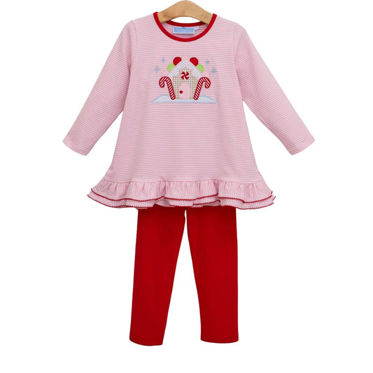 GIRL GINGERBREAD HOUSE PANT SET