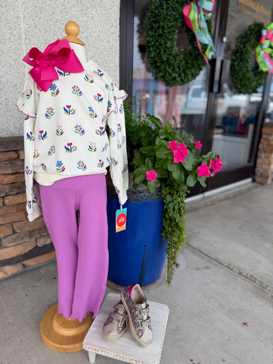 FLORAL IVORY 2PC SWEATER SET