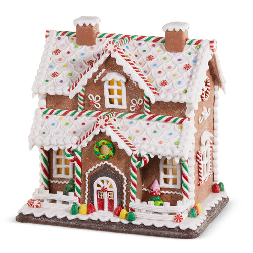 12.25'' LIGHTED GINGERBREAD HOUSE