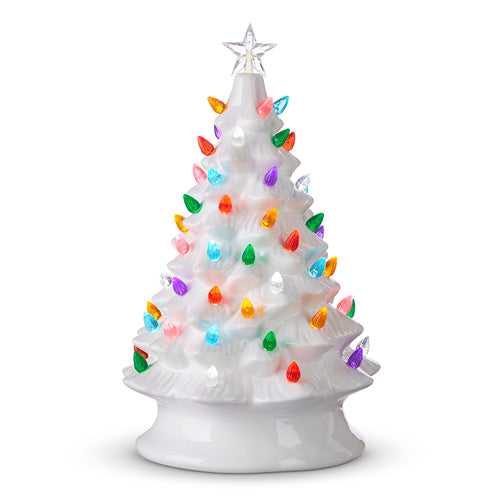 13'' VINTAGE WHITE LIGHTED TREE