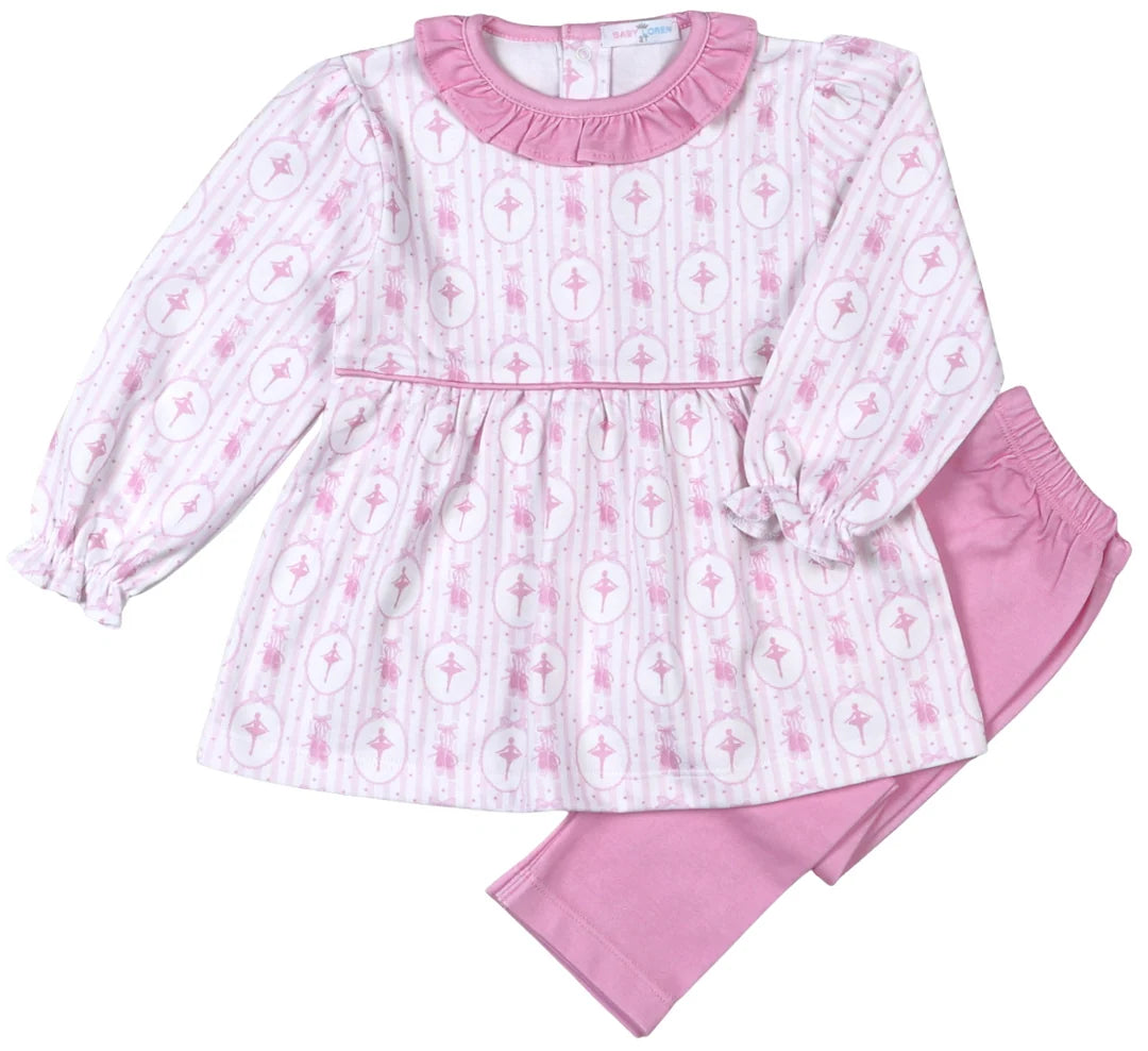 PINK BALLERINA SCALLOP COLLAR TOP SET