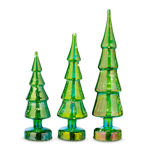 LIGHTED GREEN IRIDESCENT TREES