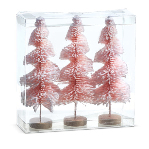 9'' PINK SNOWY BOTTLE BRUSH TREES