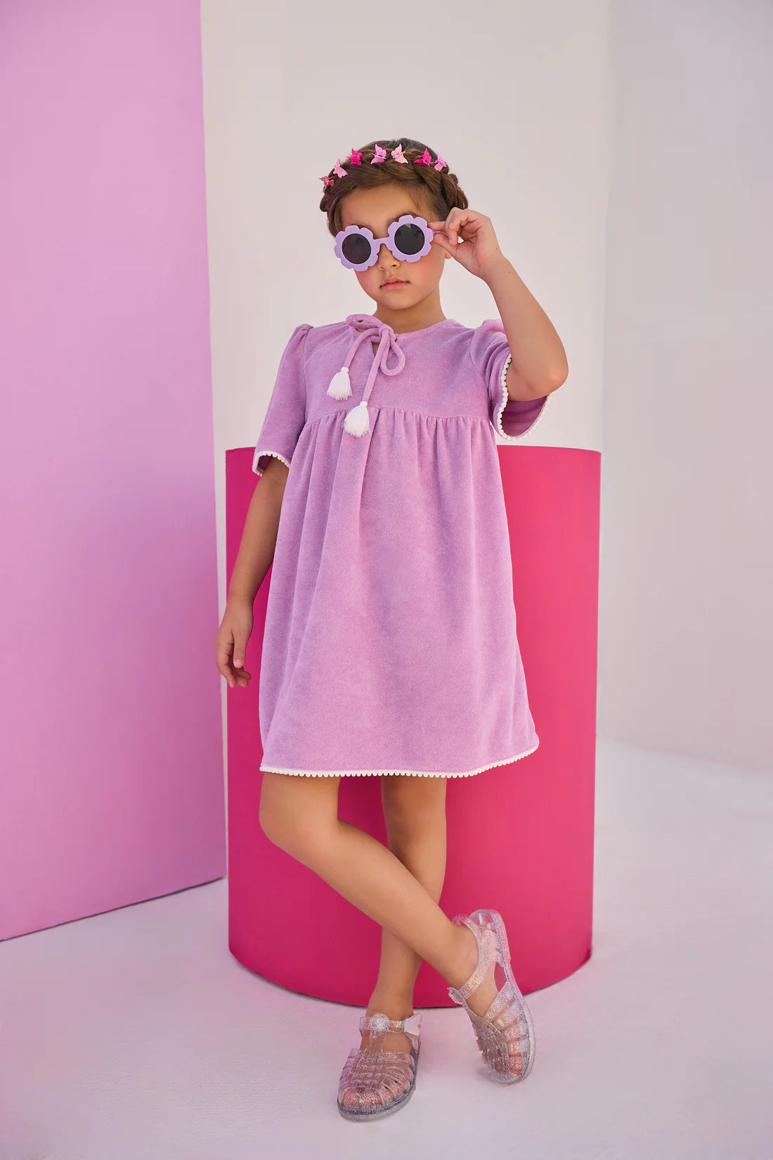 RIVIERA DRESS LILAC TERRY
