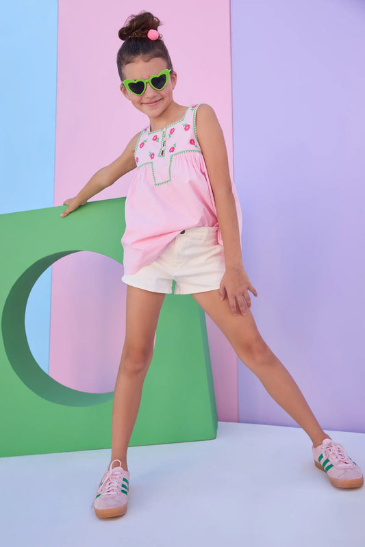 DENIM SHORTS IVORY