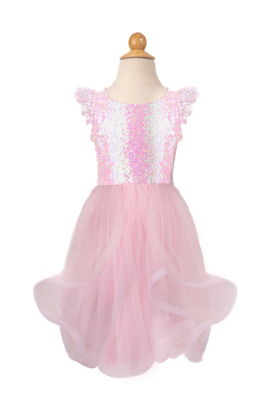 SEQUINS TWIRL DRESS PINK