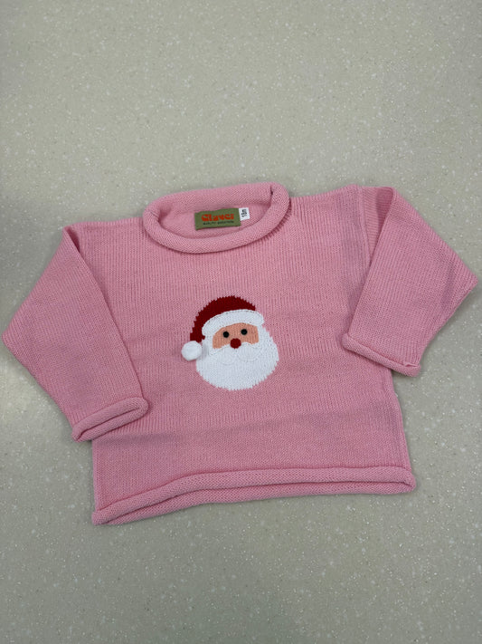 LT PINK SANTA ROLLNECK