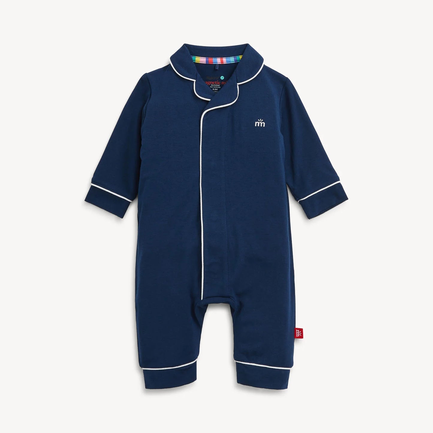 NAVY RF ROMPER W/ PIPING