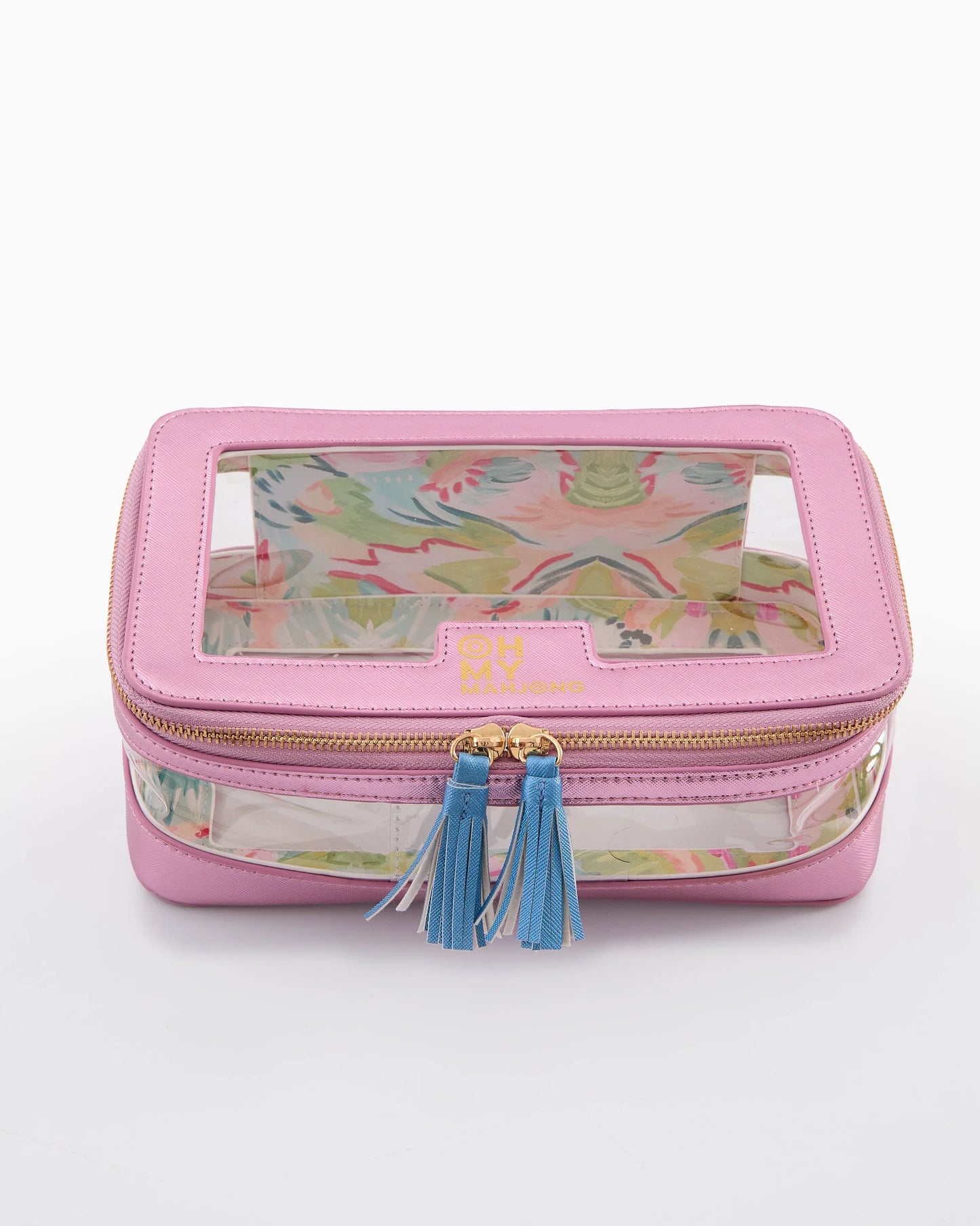 METALLIC LT PINK TILE STORAGE BAG