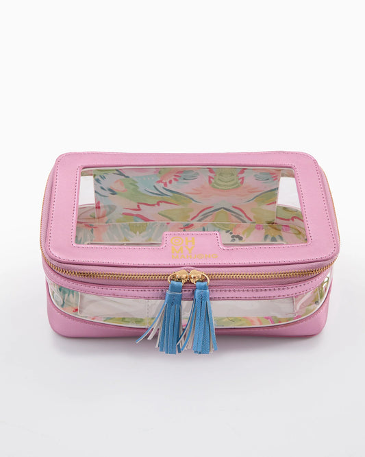 METALLIC LT PINK TILE STORAGE BAG