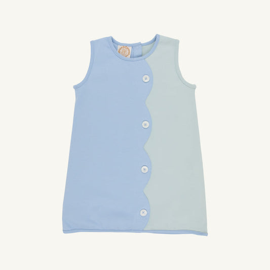 KENNEDY COLORBLOCK DRESS SKY/GREENWICH GREEN
