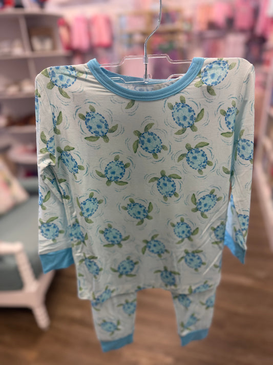 TURTLE TWIST BLUE LS PANT SET
