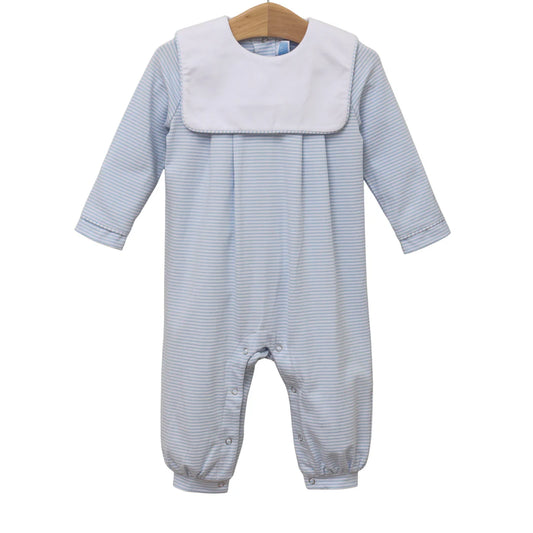 LT BLUE STRIPE LUCAS ROMPER