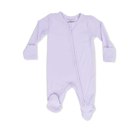 SOLID ORCHID PETAL ZIPPER FOOTIE