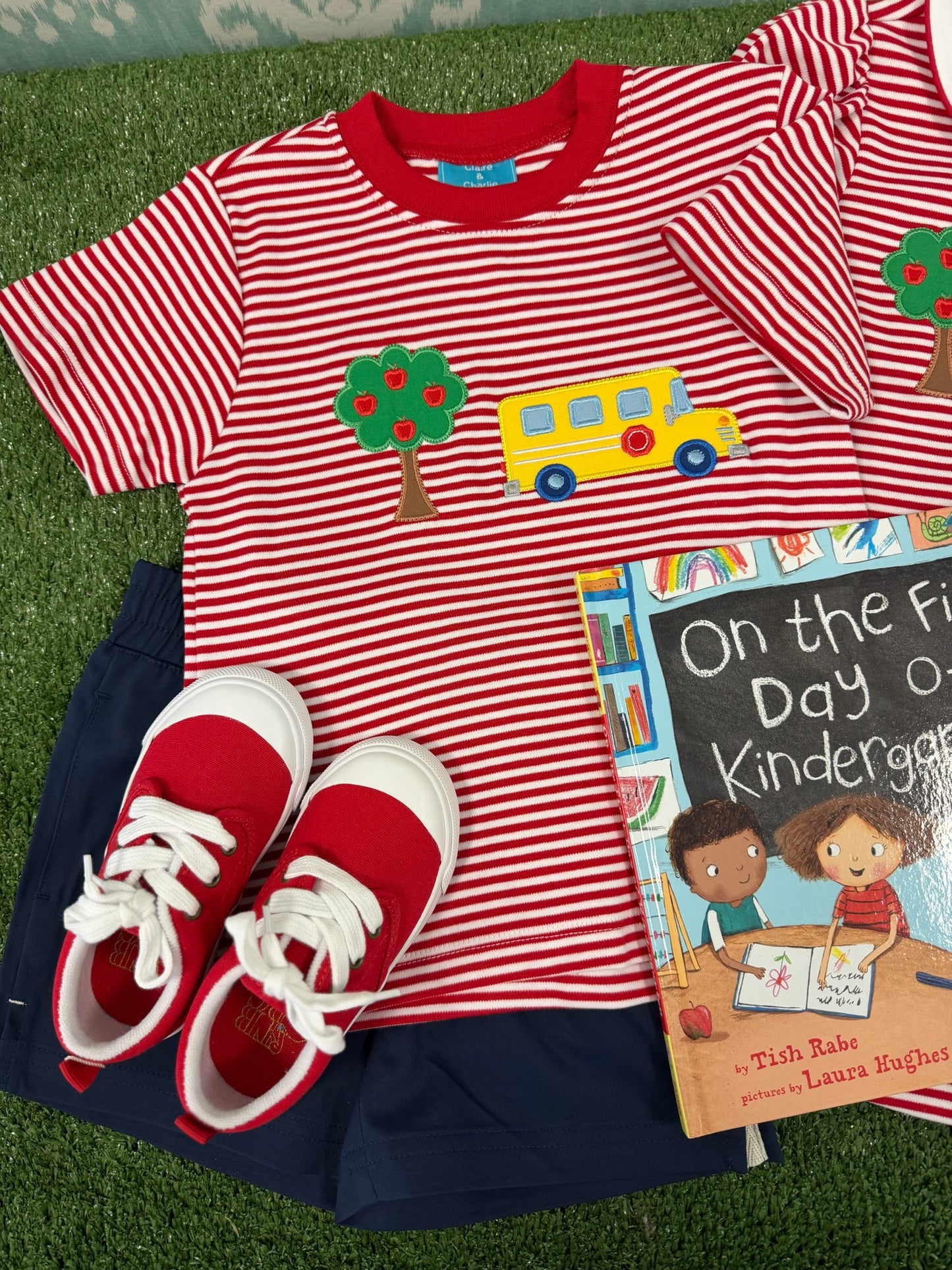 RED STRIPE SCHOOL BUS SHIRT