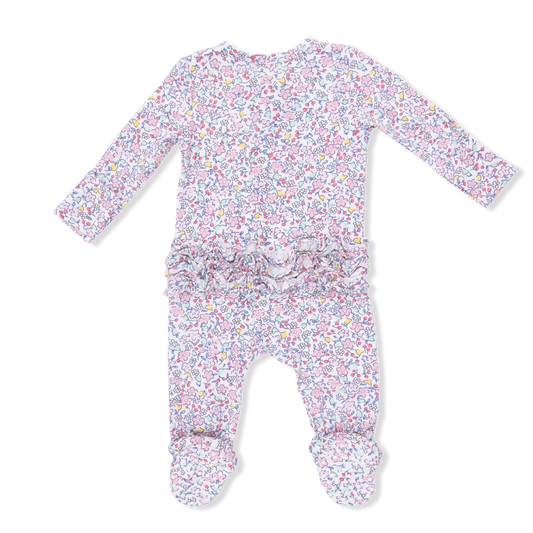 ELIZABETH GARDEN RUFFLE ZIPPER FOOTIE