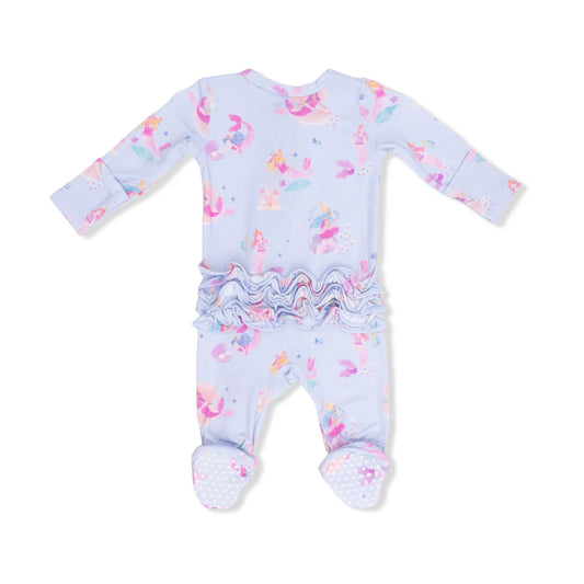 MERMAID PRINCESSES RUFFLE ZIPPER FOOTIE