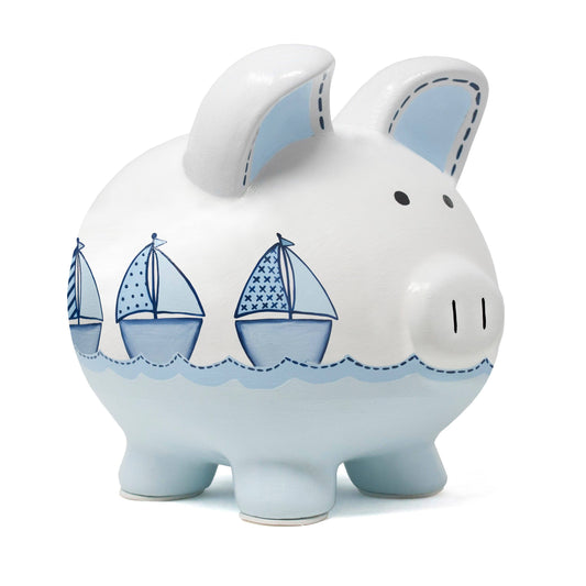 Triple Sailboat Large Piggy Bank