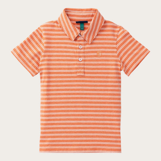 SS TOO COOL POLO BRANDIED MELON STRIPE