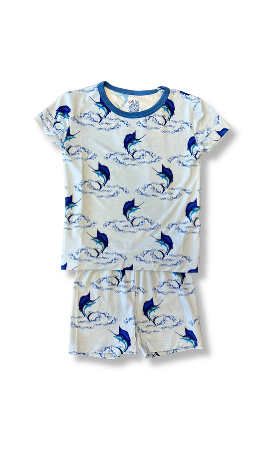 SUMMERTIME SAILS BLUE SS SHORT SET