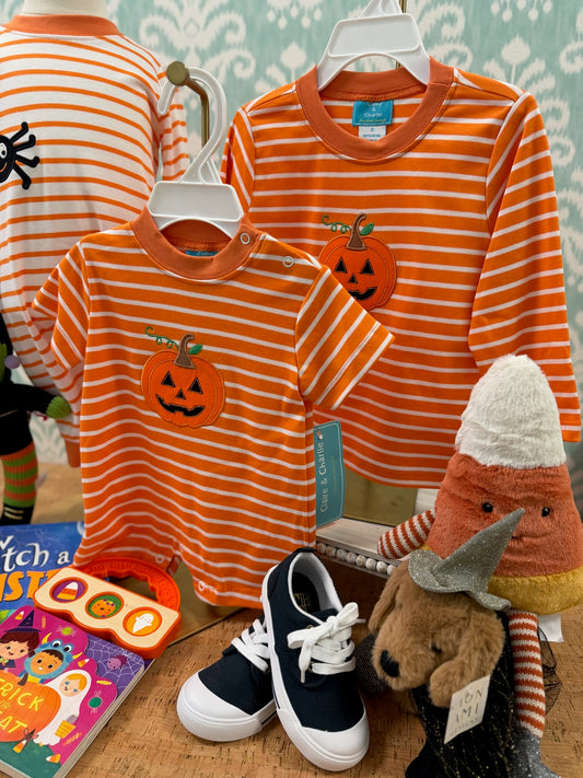 JACK-O-LANTERN ORANGE STRIPE SHIRT