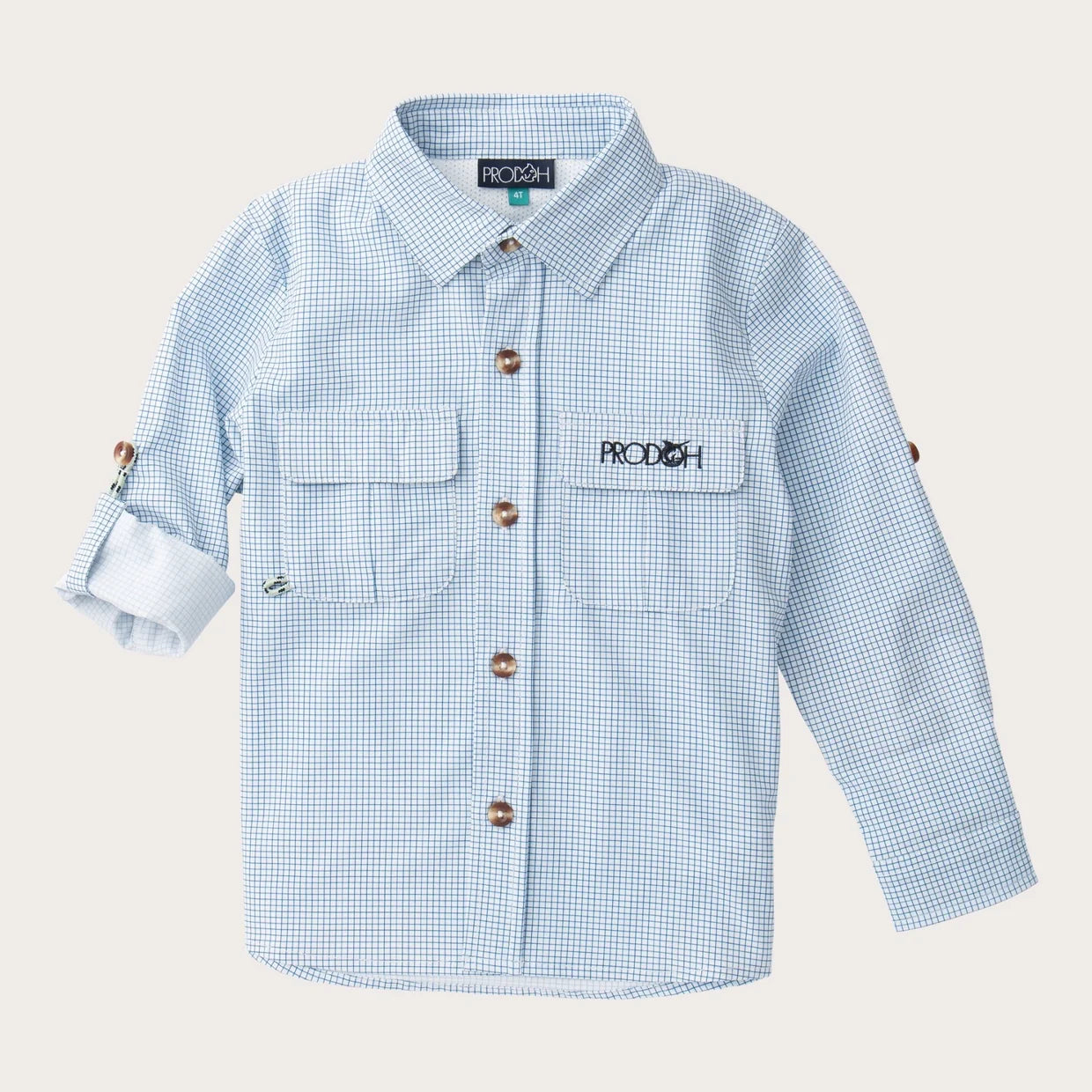 FOUNDERS KIDS LS FISHING SHIRT NAVY SURFSIDE PLAID