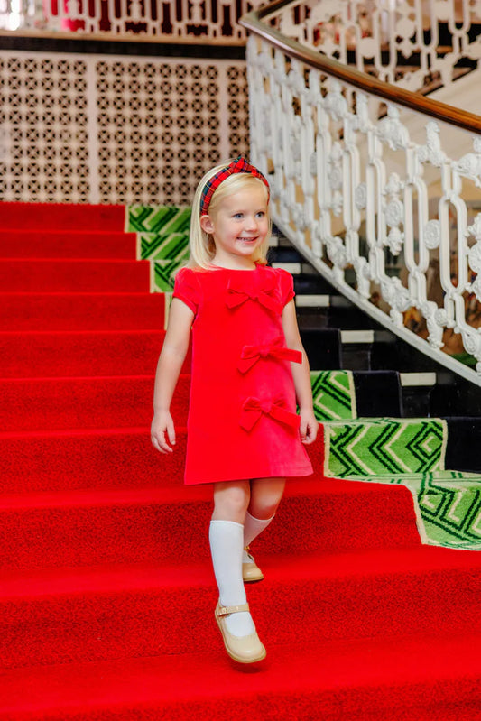 BETTS BOW DRESS RICHMOND RED VELVETEEN