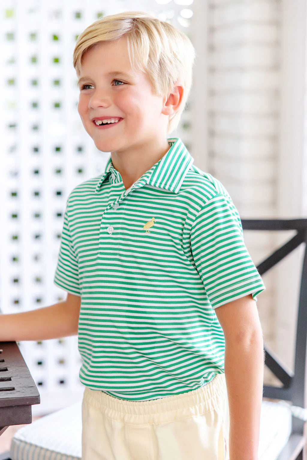 PRIM PROPER POLO GREEN STRIPE