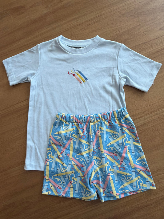 BACK TO SCHOOL BOY SHORT SET