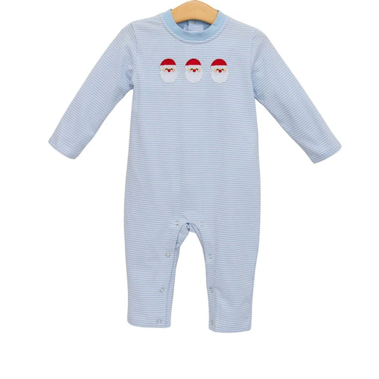 SANTA TRIO BLUE ROMPER