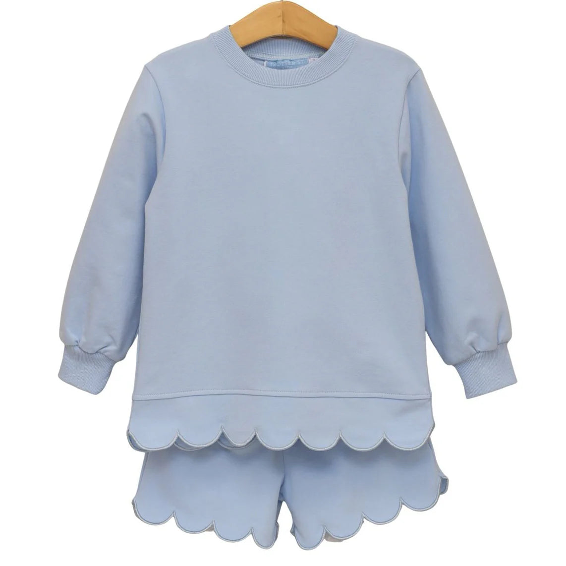 LT BLUE SCALLOPED SET