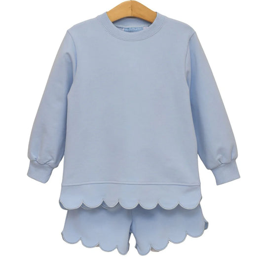 LT BLUE SCALLOPED SET