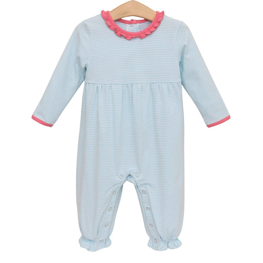 ANNIE ROMPER MINT STRIPE/PINK