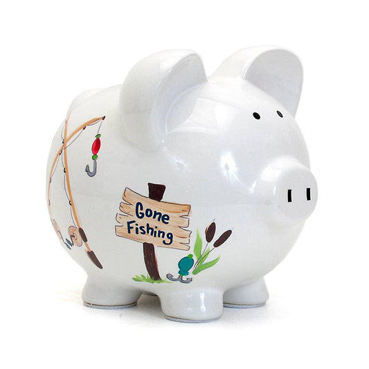 Gone Fishing Large Piggy Bank