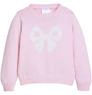 INTARSIA SWEATER LT PINK BOW