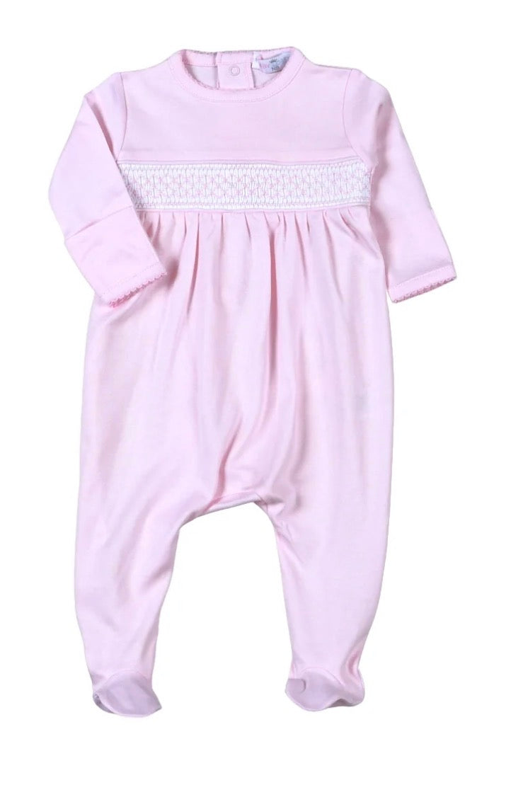 PINK SMOCKED FOOTIE